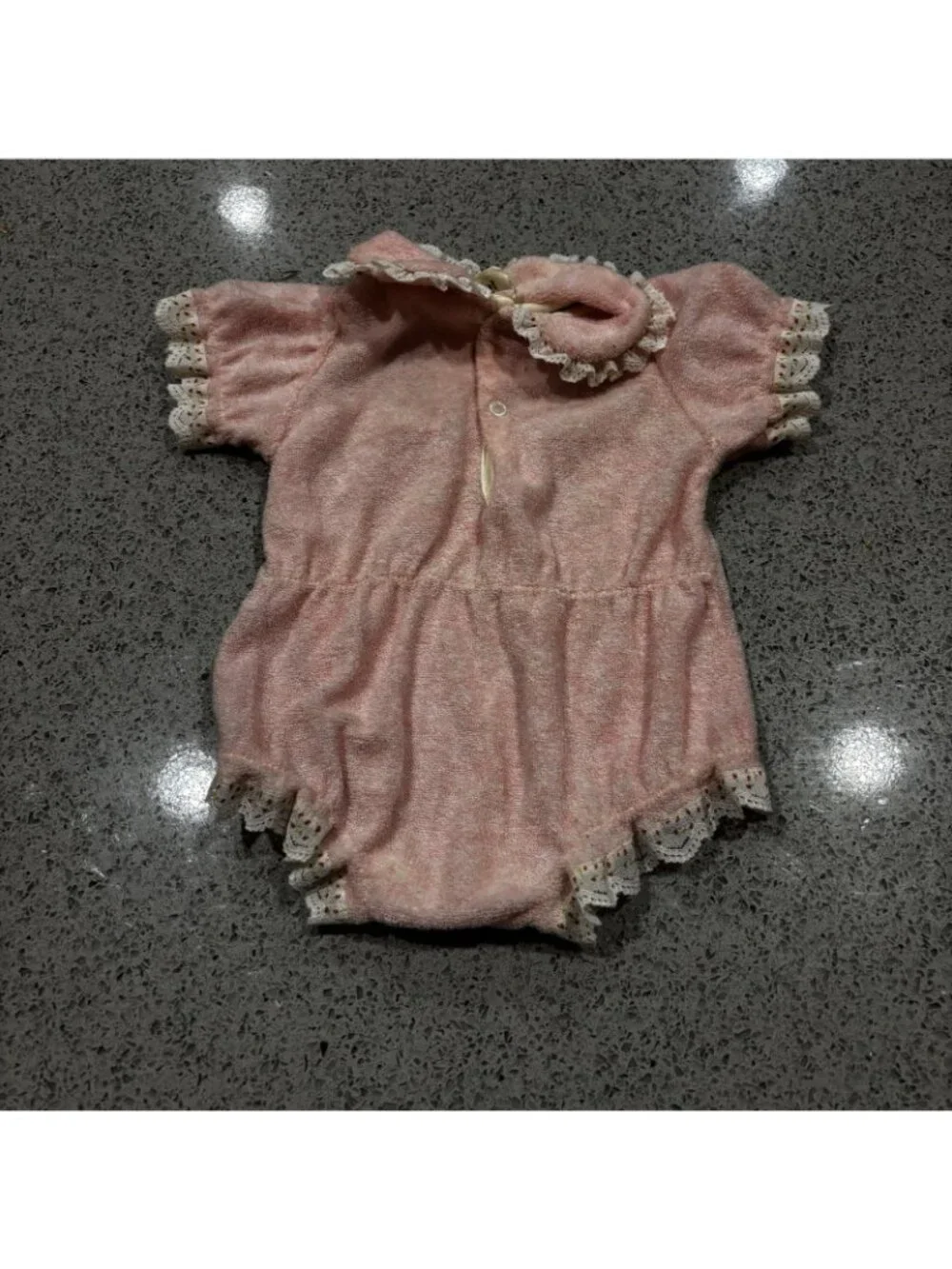 Vintage Terry Cloth Baby Girl Romper Pink Winnie The Pooh Spring 3-6 M
